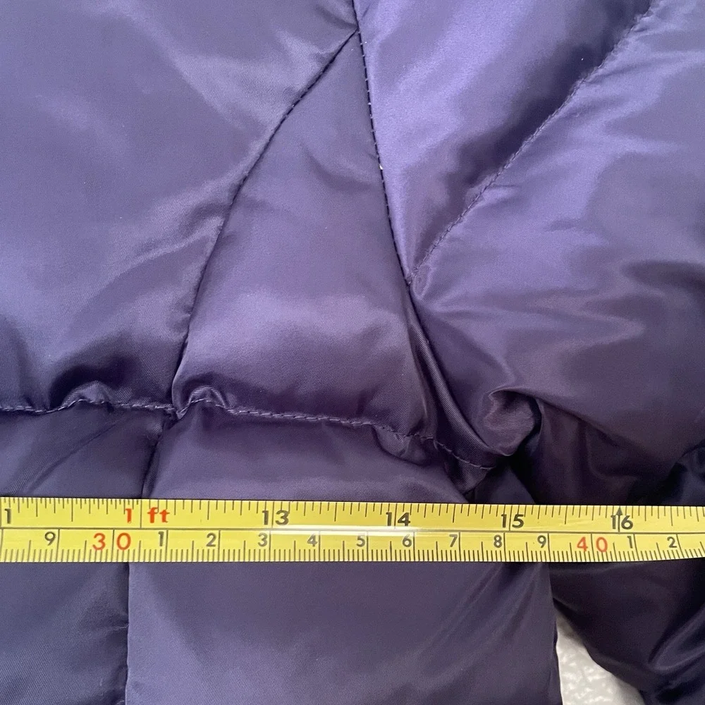 United Colors Of Benetton Plum‎ Purple Snap Up Puffer Jacket Girls Size 130 7-8y